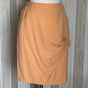 Versace Yellow Pencil Skirt Ruched Cocktail